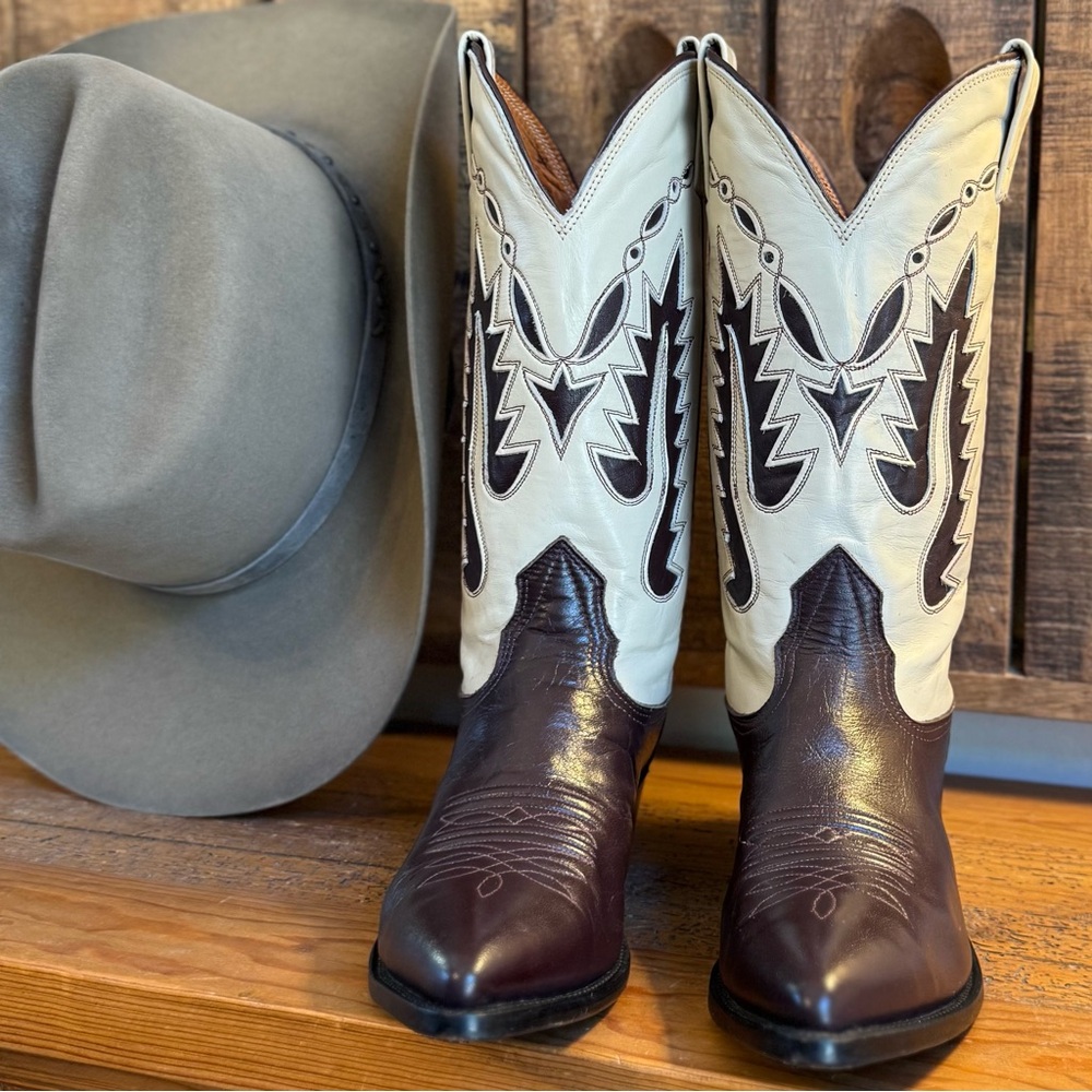 Super Cool Vintage Nocona Cowboy Boots Size 8 - Picture 3 of 7